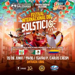 Afiche del Viernes Cultural Salesiano - Festival Internacional del Solsticio